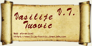 Vasilije Tuović vizit kartica